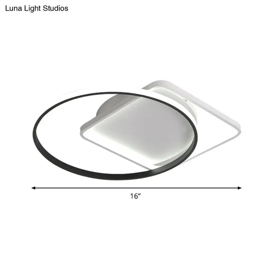 Modernist Acrylic Led Flushmount Ceiling Light In White/Warm 16/19.5 Wide