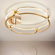Modernist Aluminum Flush Mount Led Light In Gold - 18’/23.5’ Wide For Dining Room Ceiling / 18’ Warm