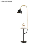 Modernist Black Floor Lamp With Metal Shade - 1-Head Living Room Stand Desk Light