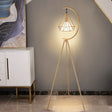 Modernist Black/Gold Diamond Cage Floor Lamp With Tri-Leg Stand - 1 Light Metal Gold