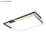 Modernist Black/Gold Led Flush Mount Lamp - 16’/19.5’/35.5’ Wide Iron Ceiling Fixture For