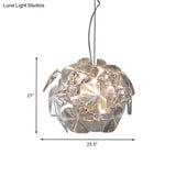 Modernist Clear Blossom Ceiling Pendant Light With Acrylic Panel Suspension