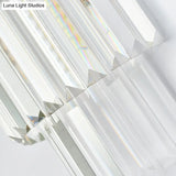 Modernist Clear Crystal Cylinder Wall Lighting Fixture - 2 Lights Golden Sconce Lamp (18/21.5