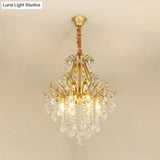 Modernist Crystal Chandelier Pendant Light With 3/6 Heads In Black/Gold - Perfect For Bedroom