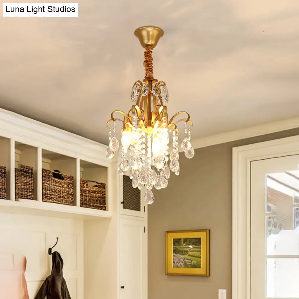 Modernist Style Crystal Chandelier With 3/6 Heads - Black/Gold Ceiling Pendant Light For Bedroom 3 /
