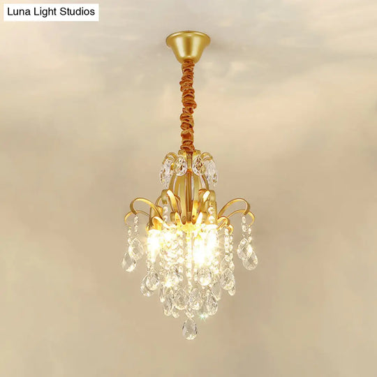 Modernist Style Crystal Chandelier With 3/6 Heads - Black/Gold Ceiling Pendant Light For Bedroom