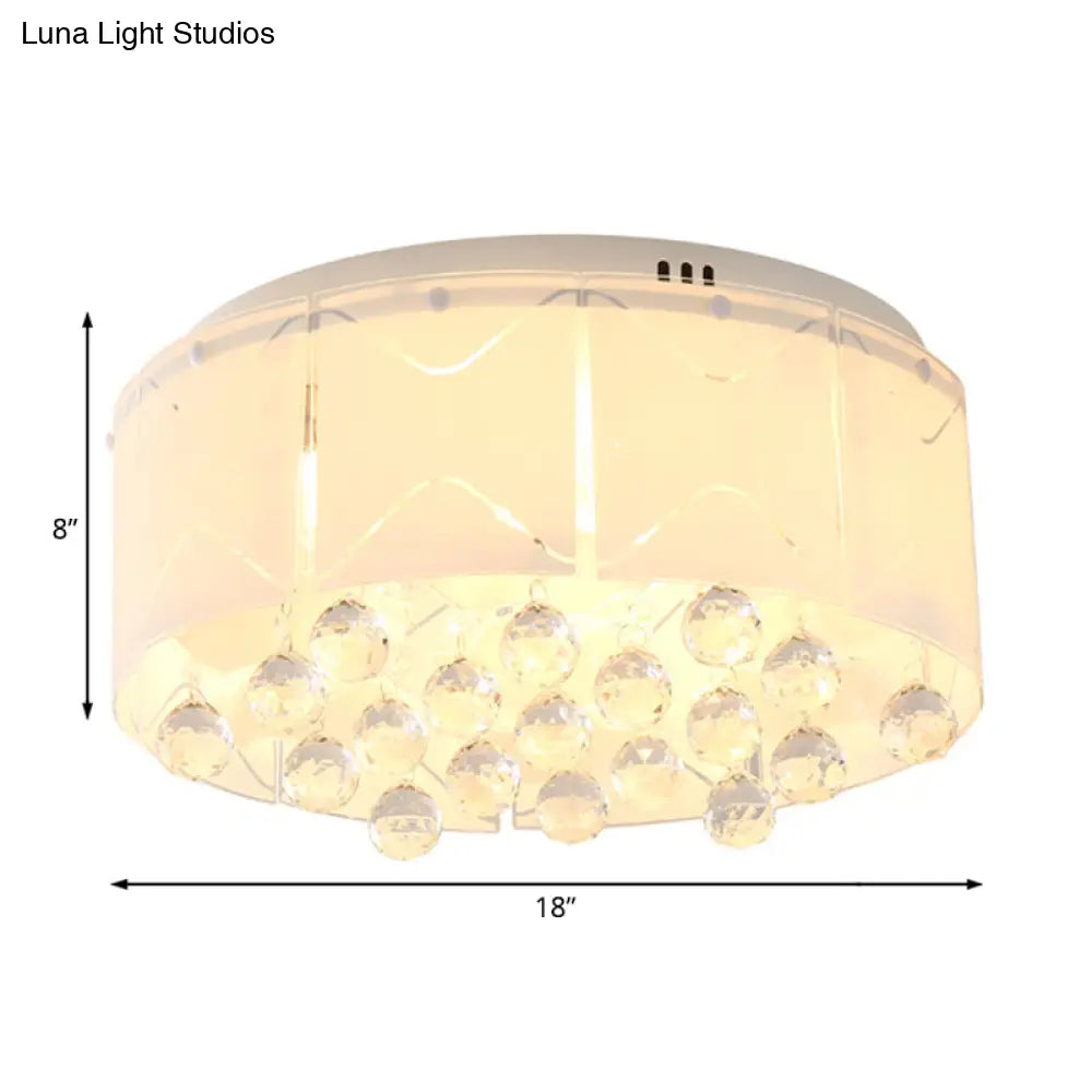Modernist Crystal Flush Mount Lighting With Multi Lights - 18/19.5 Wide White Led Fixture