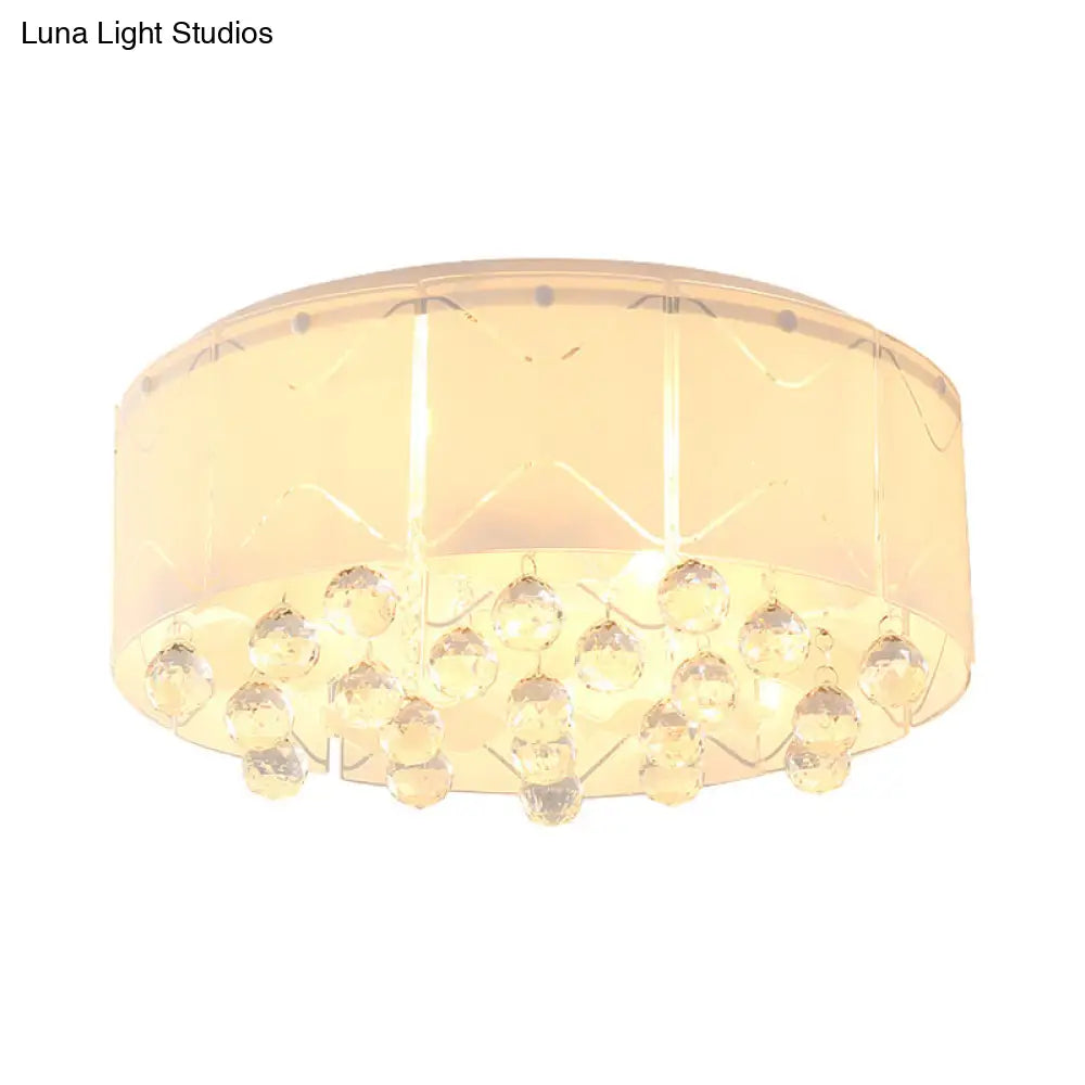 Modernist Crystal Flush Mount Lighting With Multi Lights - 18/19.5 Wide White Led Fixture