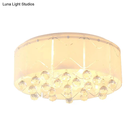 Modernist Crystal Flush Mount Lighting With Multi Lights - 18/19.5 Wide White Led Fixture