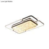 Modernist Crystal Prisms Led Ceiling Flush Mount Light - Black - White Flushmount For Living Room