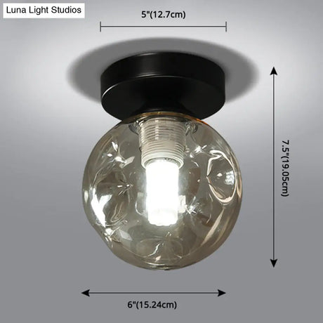 Modernist Glass Ceiling Flush Mount Light Fixture For Hallway