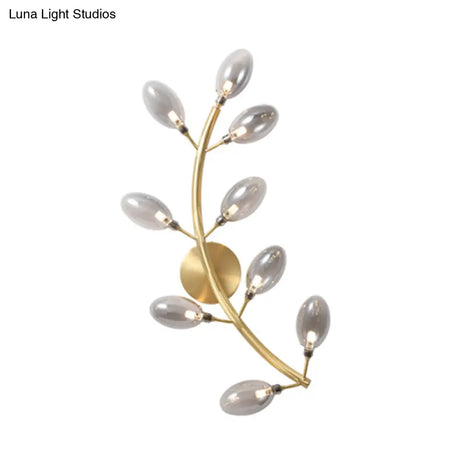 Modernist Gold Grape Wall Sconce Light - 9 Heads Metal Lamp Fixture For Bedside
