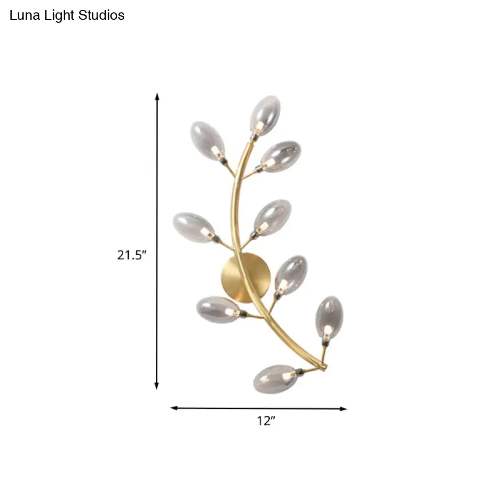 Modernist Gold Grape Wall Sconce Light - 9 Heads Metal Lamp Fixture For Bedside