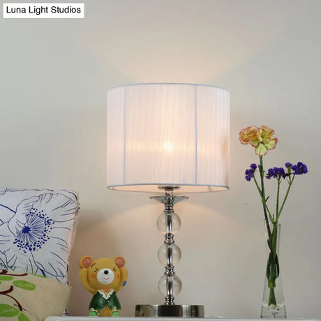 Modernist Hand-Cut Crystal White Sphere Task Light Nightstand Lamp