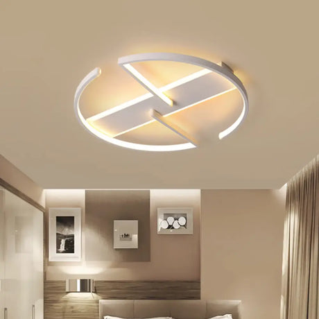 Modernist Led Flush Mount Ceiling Fixture - Acrylic Symmetric Circular Design (16’/19.5’ Wide)
