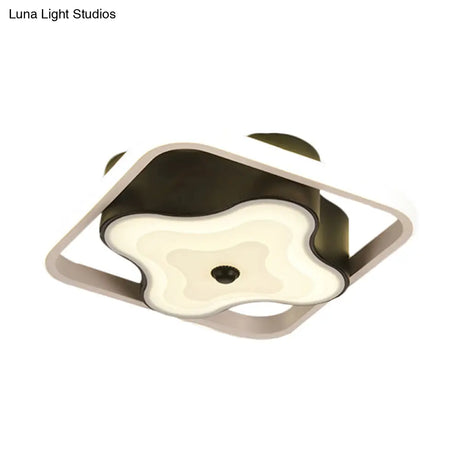 Modernist Led Geometric Ceiling Mount Pendant Light In Black - Warm/White