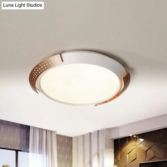 Modernist Led Pink/Gold Round Metal Ceiling Fixture With Hollow Design 16’/19.5’/23.5’ W Gold / 16’