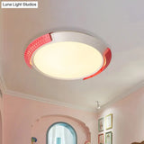 Modernist Led Pink/Gold Round Metal Ceiling Fixture With Hollow Design 16’/19.5’/23.5’ W