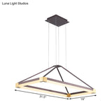 Modernist Led Pyramid Chandelier - White/Coffee 23.5’’/31.5’’/39’’ Wide Metal Ceiling