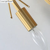 Modernist Metal 2-Head Wall Light Fixture In Brass With Crystal Deco - Bedroom Sconce Lighting