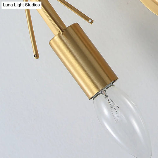 Modernist Metal 2-Head Wall Light Fixture In Brass With Crystal Deco - Bedroom Sconce Lighting