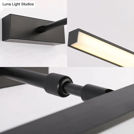 Modernist Metal Linear Vanity Sconce - 16/19.5/23.5 Wide Led Black/Silver Natural Light