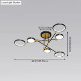 Modernist Metal Ring Chandelier Pendant Light With Hanging Cord - Perfect For Living Room