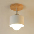 Modernist Metal Semi Mount Ceiling Light With Rotatable Cylinder Design - 1 White/Green White