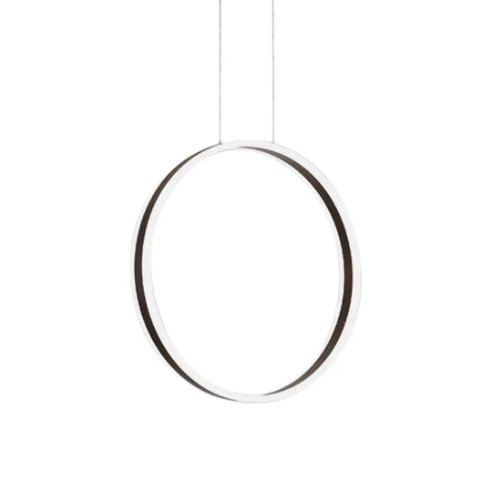 Modernist Acrylic Ring Pendant Lamp 16/23.5 Dia Coffee Led Ceiling Light For Dining Room