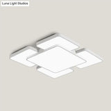 Modernist Style Flush Mount Lamp: Acrylic Shade Ceiling Light Black/White 20.5’/24.5’ 5/7 Lights
