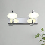 Modernist Style Silver Wall Lamp With Round Frosted Acrylic Shade 2/3 Heads Warm/White Lighting -