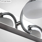 Modernist Style Silver Wall Lamp With Round Frosted Acrylic Shade 2/3 Heads Warm/White Lighting -