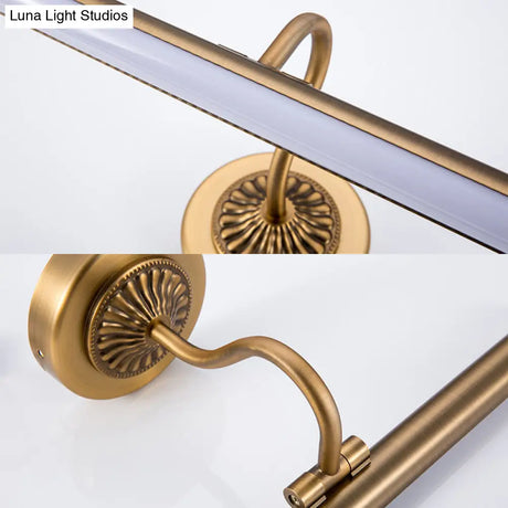 Modernist Style Tube Metal Vanity Sconce Light Led Wall Mount Lamp (18/22 W) In Weathered