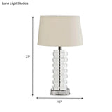 Modernist Tapered Fabric Task Lamp: White Reading Light For Living Room