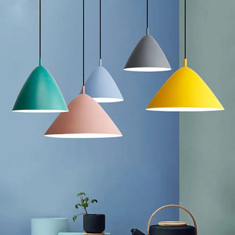 Modernist Tapered Pendant Light Fixture - Metallic Hanging For Dining Room