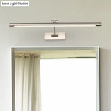 Modernist Tubular Wall Lamp In Gold Metal With Led Vanity Lighting - 16.5/20.5 Width Ideal For