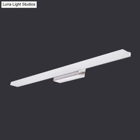 Modernity Led Vanity Lighting - Linear Metallic White Wall Mounted Lamp In Warm/White Light