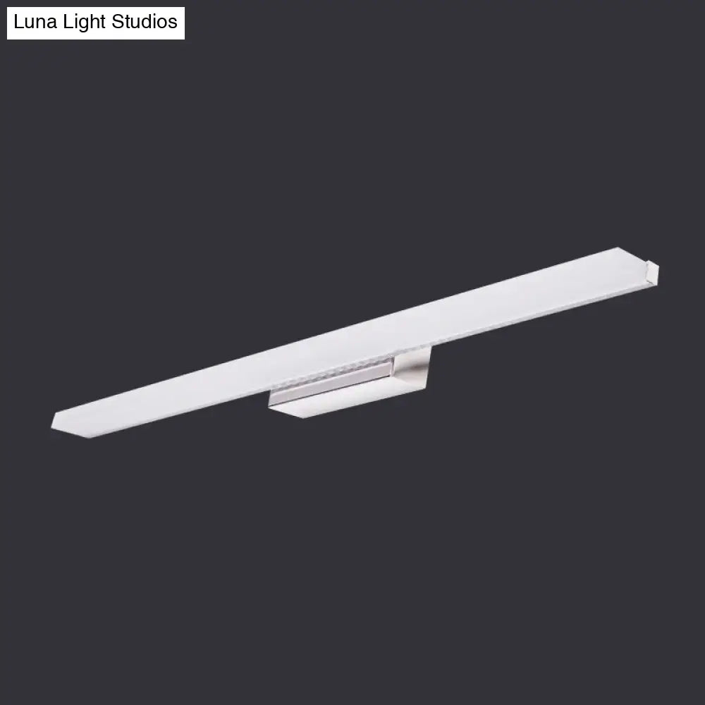 Modernity Led Vanity Lighting - Linear Metallic White Wall Mounted Lamp In Warm/White Light