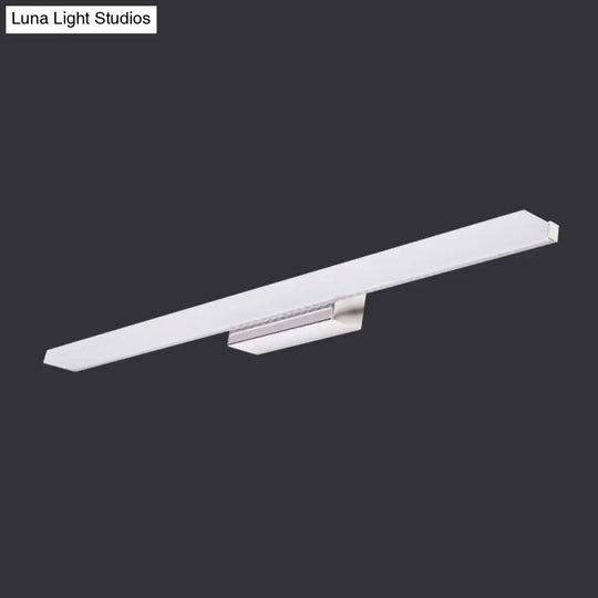 Modernity Led Vanity Lighting - Linear Metallic White Wall Mounted Lamp In Warm/White Light