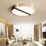 Monochromatic Acrylic Flush Mount Ceiling Light For Dining Room Black - White / 19.5’ Warm
