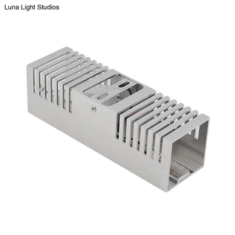 Multicolored Led Wall Sconce Lamp: Modern Slotted Aluminum Fixture In Brushed Silver