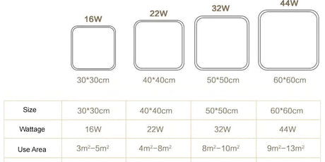 Nathaly - Ultra-Thin Square Led Ceiling Lamp Kitchen Light Fixtures Living Room Surface Mount