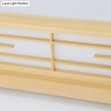 Natural Wood Led Ceiling Light Fixture - Simple Box Flush Lighting For Bedroom (14’/18’/21.5’