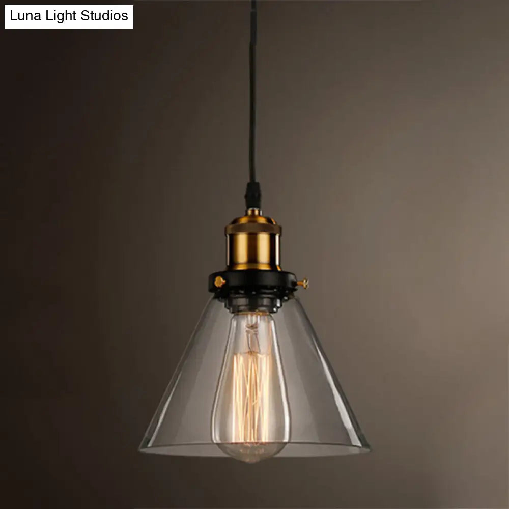 Sleek Glass Nautical Pendulum Light - Modern Geometric Dining Room Pendant Smoke Gray / Cone