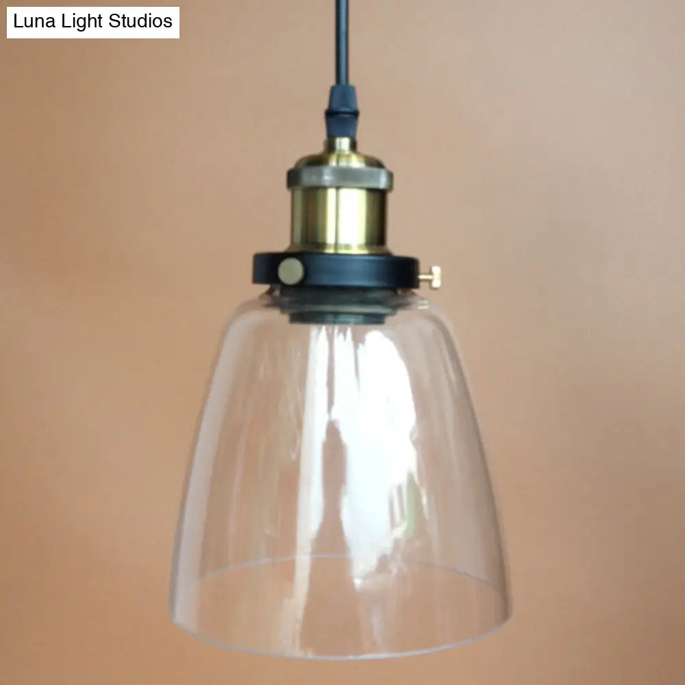 Sleek Glass Nautical Pendulum Light - Modern Geometric Dining Room Pendant Clear / Wine