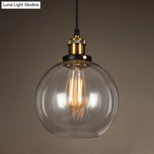Sleek Glass Nautical Pendulum Light - Modern Geometric Dining Room Pendant Smoke Gray / Globe