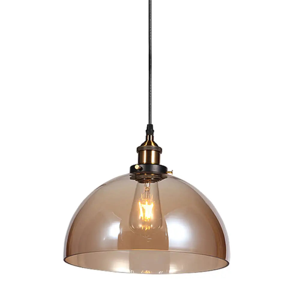 Nautical Glass Pendulum Pendant Light For Dining Room Suspension Amber / Semicircle