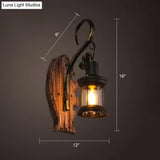 Nautical Wooden Wall Lamp - Geometric Lighting Fixture For Living Room