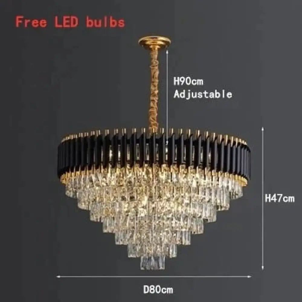Nebra- Luxury K9 Crystal Chandeliers Round D80Cm / Changeable Light Chandelier