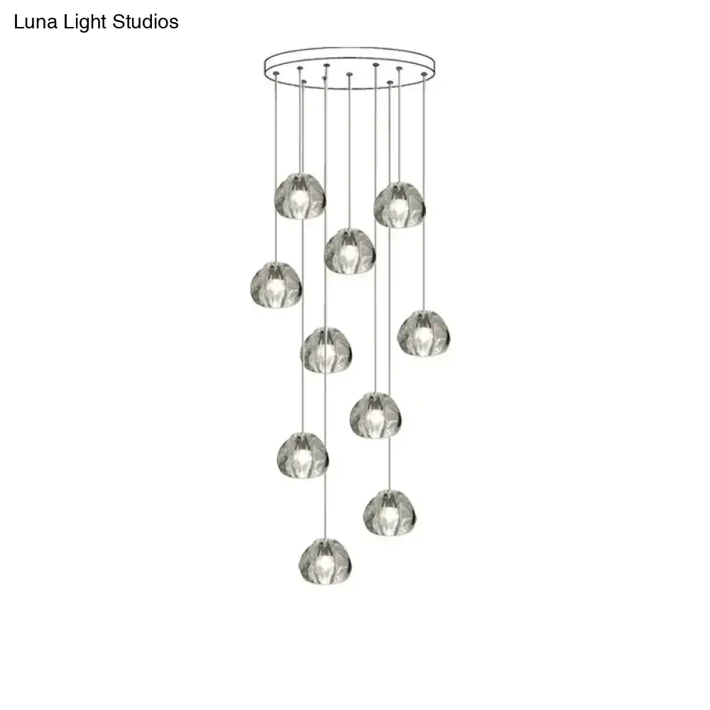 Nebular - Modern K9 Crystal Led Meteor Chandelier